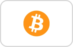 Yellow Bitcoin icon centered in a white background