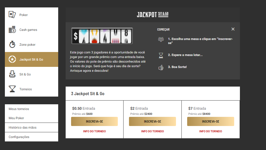 Bodog Poker Jackpot Sit and Go